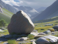 在一片静谧的山谷中，隐藏着一块被岁月遗忘的石头，它静静地躺在那里，仿佛在诉说着一个古老的故事。这就是影石，一块看似普通却又蕴含着无尽奥秘的石头